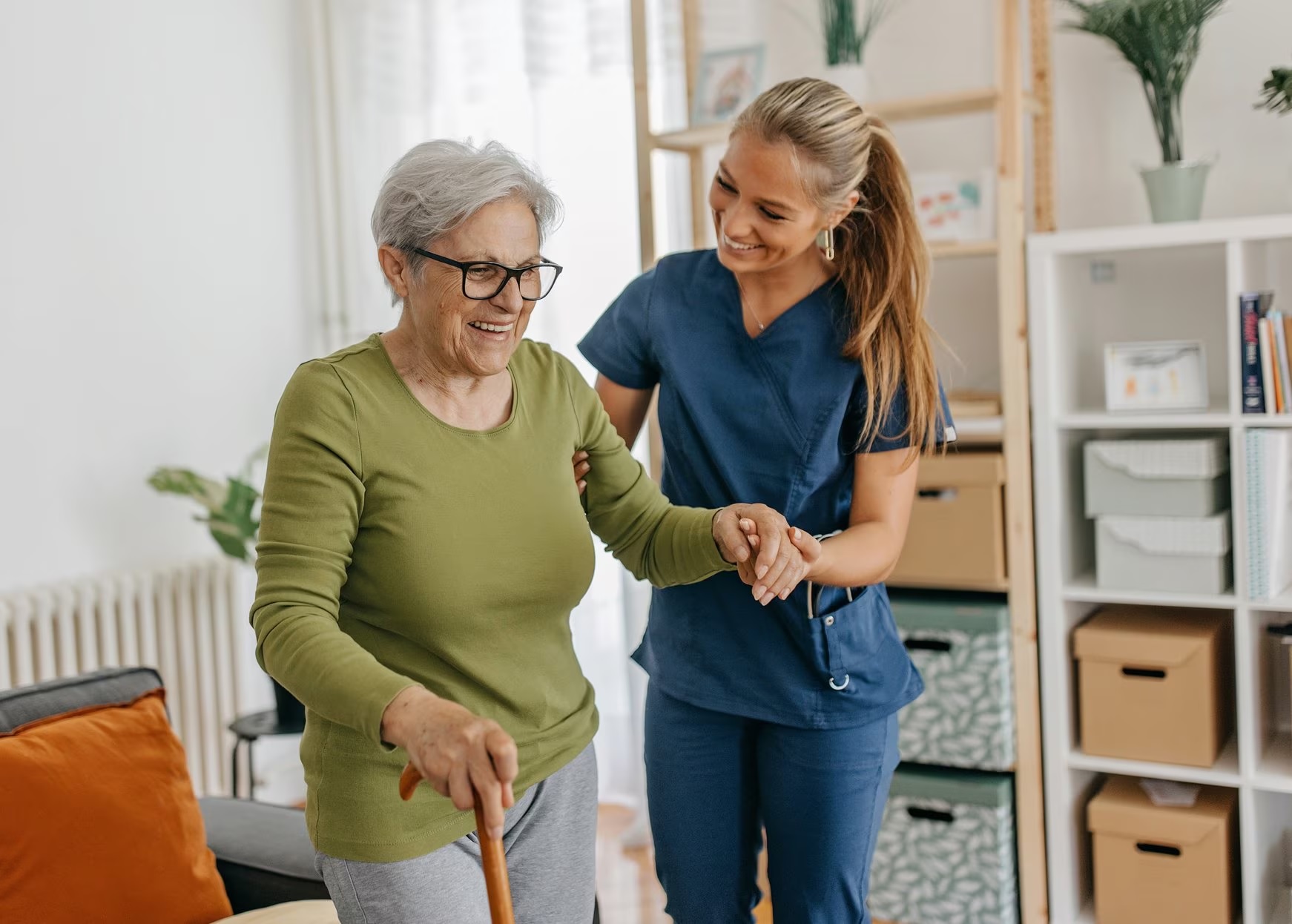 Caregiver with patient
